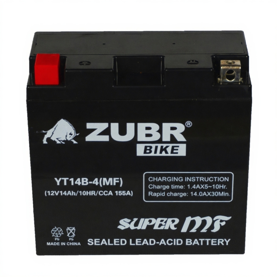 Аккумуляторная батарея ZUBR YT14B-4 (MF) 14 Ah