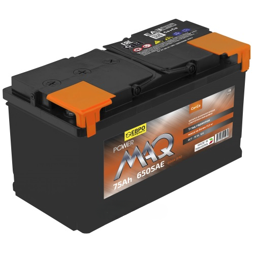 Батарея аккумуляторная POWERMAQ 075023K11PM 75А/ч 650А обратная полярн. стандартные (Европа) клеммы